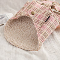 HKM-2549565 Cozy Velvet Cotton-Padded Vest for Small Dogs and Cats in Pink and Blue