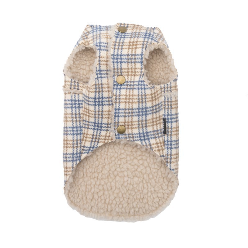 HKM-2549565 Cozy Velvet Cotton-Padded Vest for Small Dogs and Cats in Pink and Blue