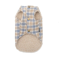HKM-2549565 Cozy Velvet Cotton-Padded Vest for Small Dogs and Cats in Pink and Blue