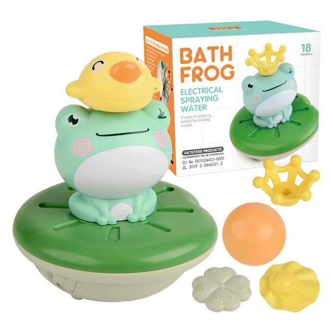 HKM-254995 Electric Rotating Frog Shower Toy for Babies and Toddlers - Fun Bath Water Sprinkler