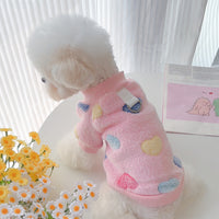 HKM-2550461 Cozy Cotton Flannel Pet Clothing in Pink Love and Blue Paw Print