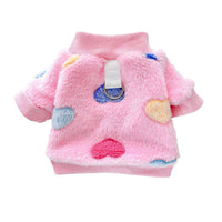 HKM-2550461 Cozy Cotton Flannel Pet Clothing in Pink Love and Blue Paw Print