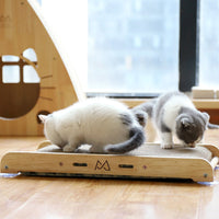 HKM-2551357 Solid Wood Vertical Cat Scratcher with Corrugated Paper Claw Grinder