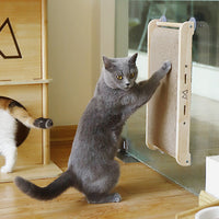 HKM-2551357 Solid Wood Vertical Cat Scratcher with Corrugated Paper Claw Grinder
