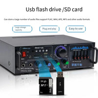 HKM-255187 HiFi Home Digital Amplifier 2*80W Bluetooth MP3 Subwoofer AMP 2.0 Channel Sound System