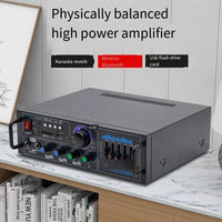 HKM-255187 HiFi Home Digital Amplifier 2*80W Bluetooth MP3 Subwoofer AMP 2.0 Channel Sound System