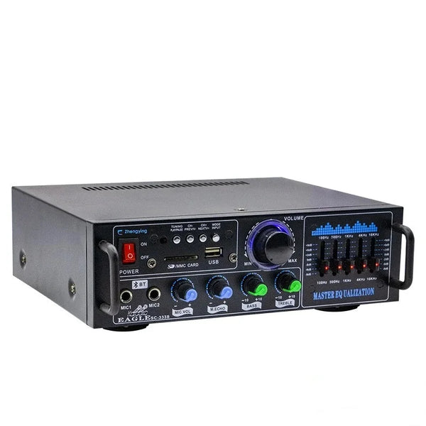 HKM-255187 HiFi Home Digital Amplifier 2*80W Bluetooth MP3 Subwoofer AMP 2.0 Channel Sound System
