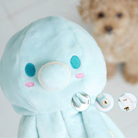 HKM-2551997 Cute Blue Octopus Dog Toy with Tibetan Food Sound Paper, 23x11cm