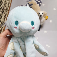 HKM-2551997 Cute Blue Octopus Dog Toy with Tibetan Food Sound Paper, 23x11cm
