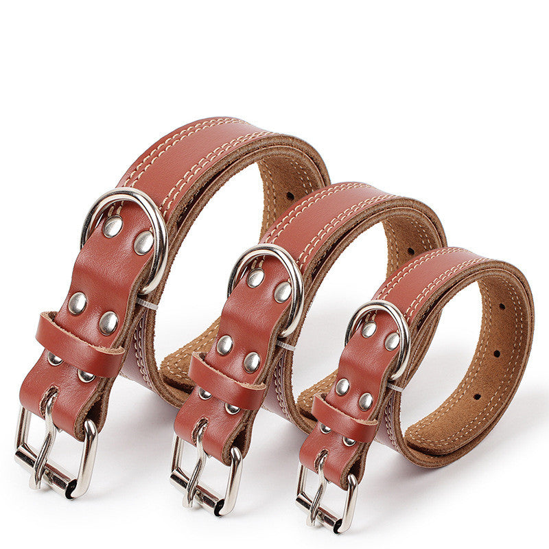 HKM-2553149 Leather Dog Traction Collar - Durable and Comfortable for Active Pets, Available in Various Sizes