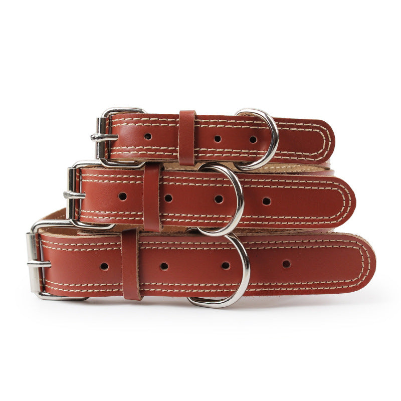HKM-2553149 Leather Dog Traction Collar - Durable and Comfortable for Active Pets, Available in Various Sizes