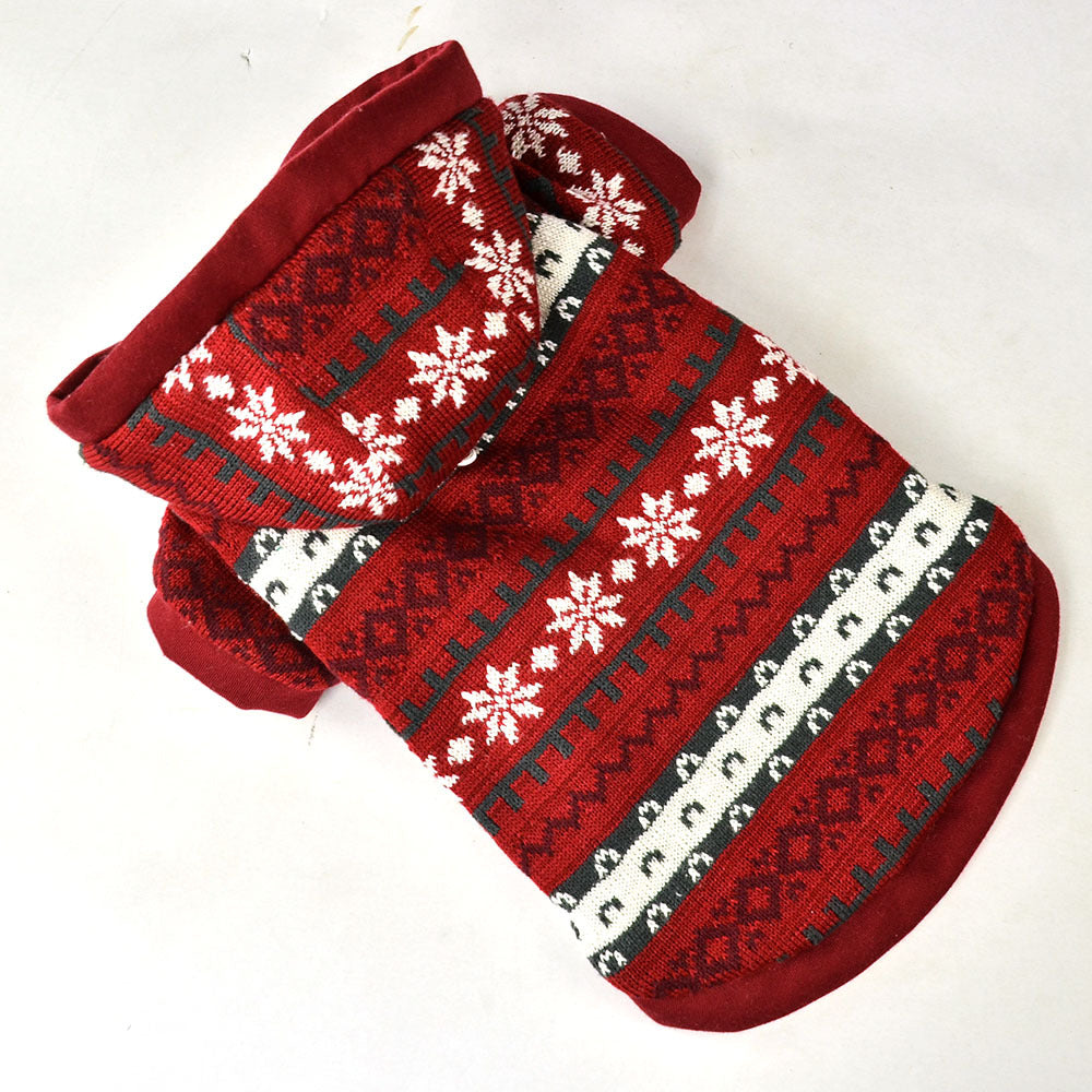 HKM-2553533 Cozy Knitted Wool Dog Coat for Autumn and Winter ¨C Available in Red and Gray