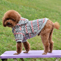 HKM-2553533 Cozy Knitted Wool Dog Coat for Autumn and Winter ¨C Available in Red and Gray