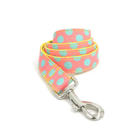 HKM-2554941 Polka Dot Yellow Dog Collar with Leash and Bowknot - XS to XL Sizes Available