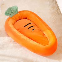 HKM-2555197 Carrot-shaped Soft Semi-closed Cat Nest for Cats up to 15 lbs - Washable, Non-slip Design