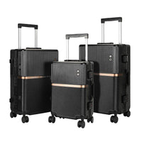 HKM-255571 Durable Aluminium PC Travel Suitcase - 20, 24, 28 Inch Spinner Luggage for Men
