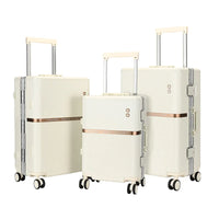 HKM-255571 Durable Aluminium PC Travel Suitcase - 20, 24, 28 Inch Spinner Luggage for Men