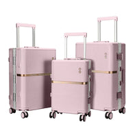 HKM-255571 Durable Aluminium PC Travel Suitcase - 20, 24, 28 Inch Spinner Luggage for Men