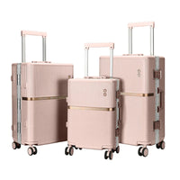 HKM-255571 Durable Aluminium PC Travel Suitcase - 20, 24, 28 Inch Spinner Luggage for Men