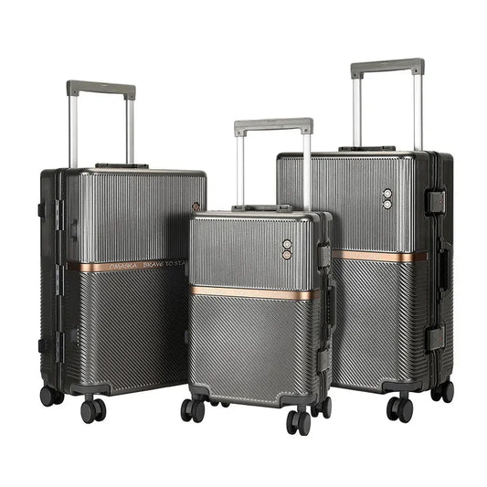 HKM-255571 Durable Aluminium PC Travel Suitcase - 20, 24, 28 Inch Spinner Luggage for Men
