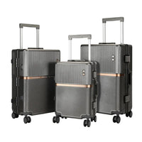 HKM-255571 Durable Aluminium PC Travel Suitcase - 20, 24, 28 Inch Spinner Luggage for Men