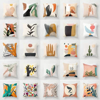 HKM-255571 Modern Geometric Abstract Pillow Cover - Super Soft Velvet Cushion Case, 45x45 cm, Multi-Color Options