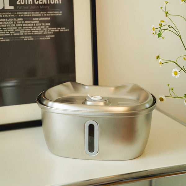 HKM-2556989 3L Stainless Steel Pet Water Dispenser with Filter for Cats - Durable and Easy to Clean
