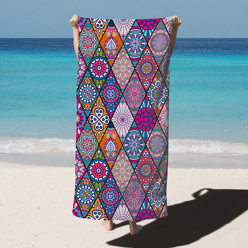 HKM-255763 Quick-Drying Microfiber Bath Towel for Swimming - 180x90CM, Multiple Vibrant Designs