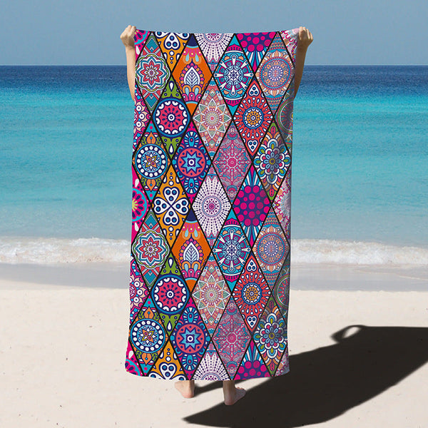 HKM-255763 Quick-Drying Microfiber Bath Towel for Swimming - 180x90CM, Multiple Vibrant Designs