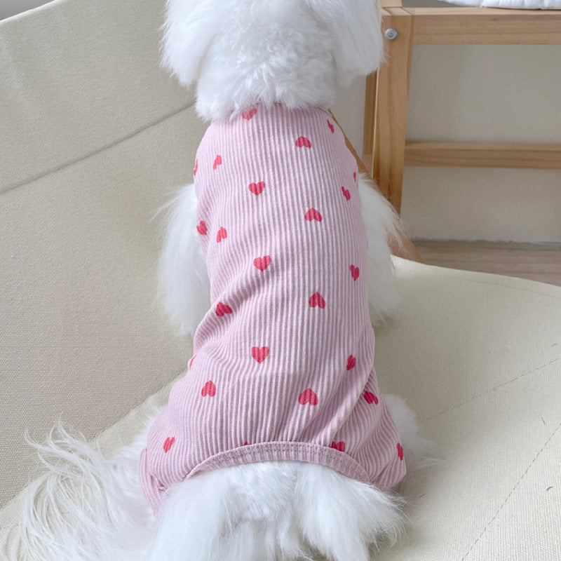 HKM-2557757 Pet Love Minimalist Cotton Home Clothes - Pink, Yellow, Rose, Multiple Sizes