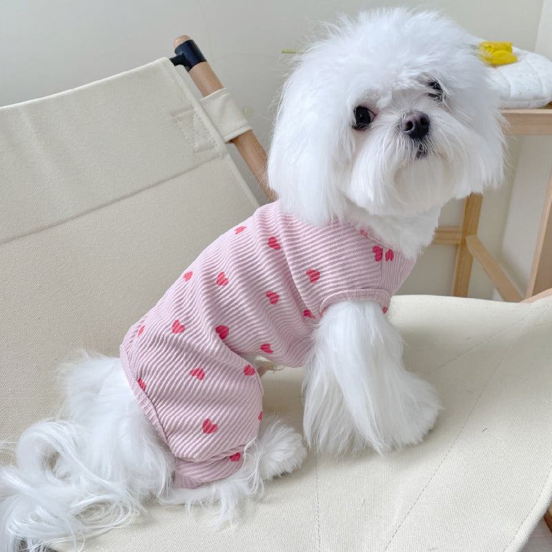 HKM-2557757 Pet Love Minimalist Cotton Home Clothes - Pink, Yellow, Rose, Multiple Sizes