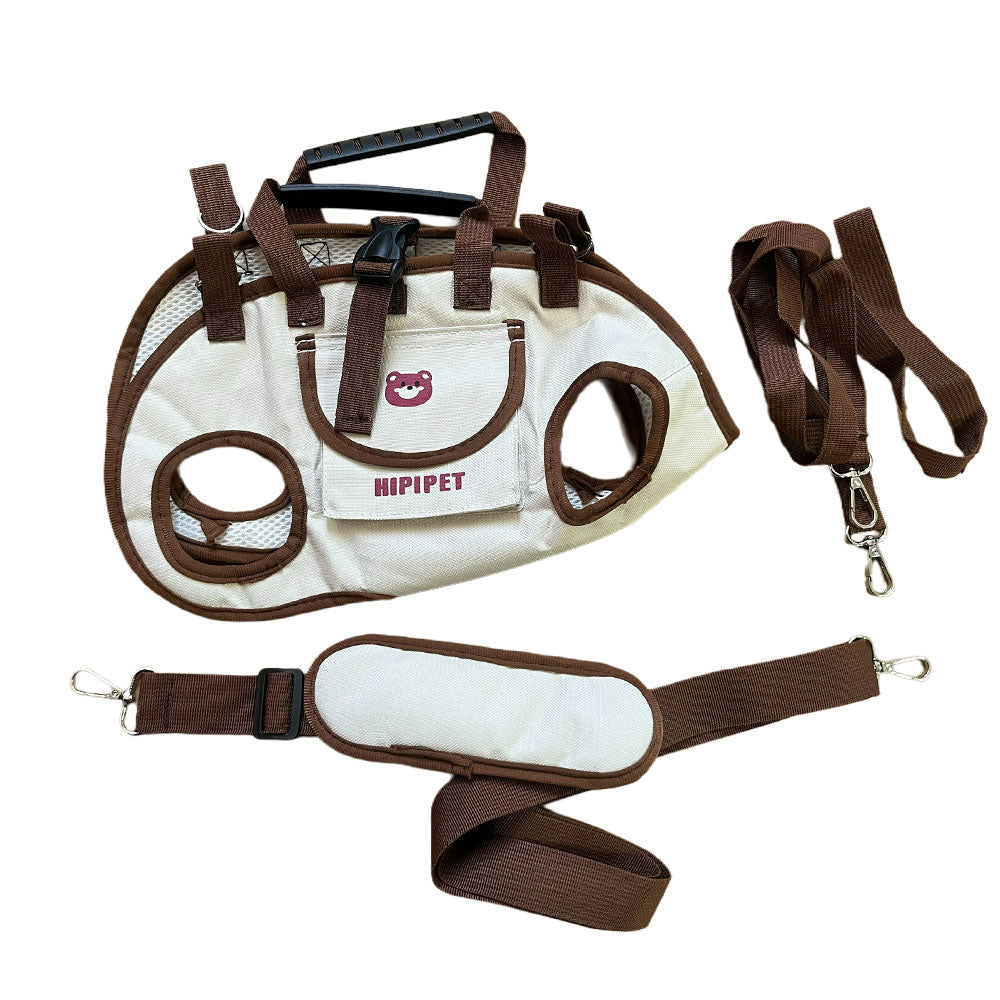 HKM-2558525 Outdoor Traction Backpack Set for Dogs and Cats with Leash and Harness, Breathable Design for Carrying Comfort