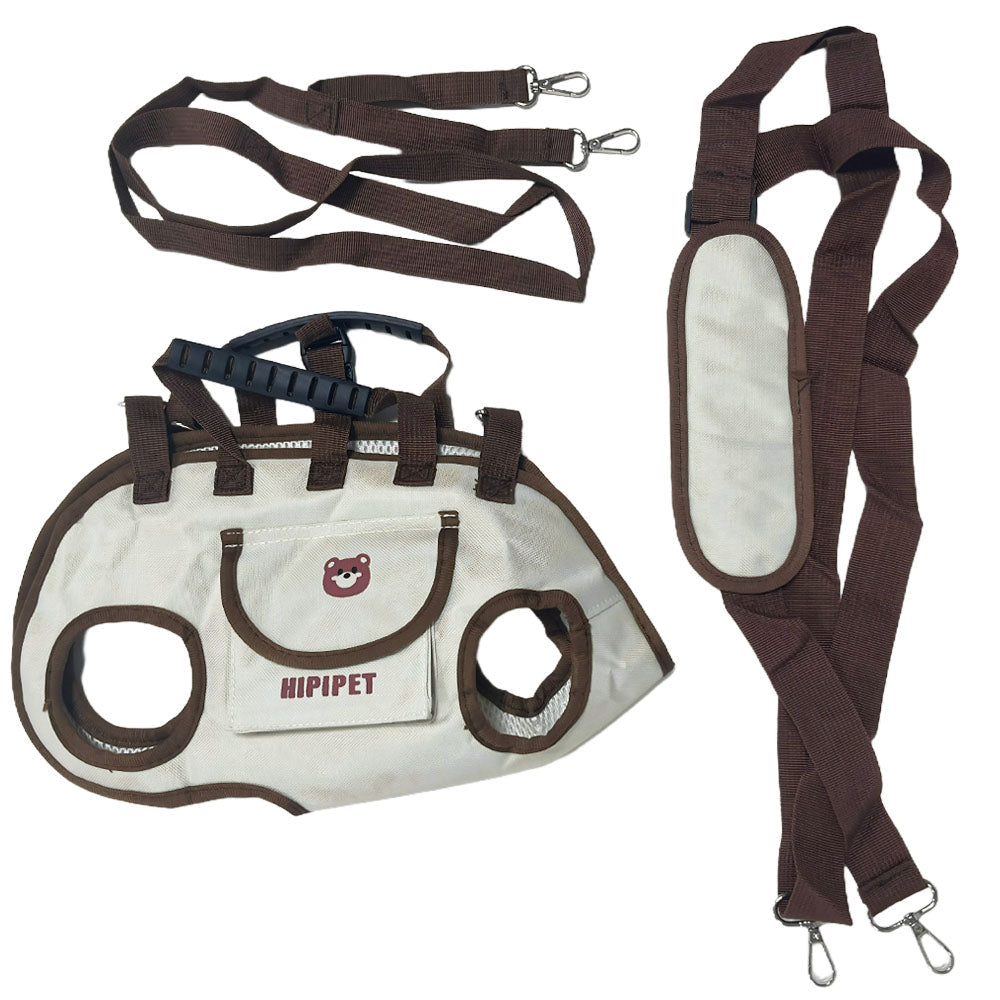 HKM-2558525 Outdoor Traction Backpack Set for Dogs and Cats with Leash and Harness, Breathable Design for Carrying Comfort