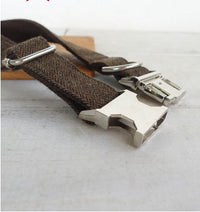 HKM-2558909 Thickened Dark Gray Polyester Fiber Dog Collar with Alloy Buckle and Rope