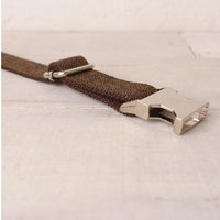 HKM-2558909 Thickened Dark Gray Polyester Fiber Dog Collar with Alloy Buckle and Rope