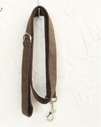 HKM-2558909 Thickened Dark Gray Polyester Fiber Dog Collar with Alloy Buckle and Rope