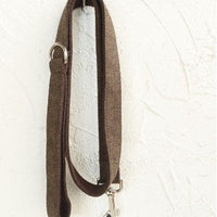 HKM-2558909 Thickened Dark Gray Polyester Fiber Dog Collar with Alloy Buckle and Rope