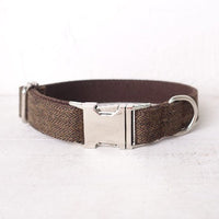HKM-2558909 Thickened Dark Gray Polyester Fiber Dog Collar with Alloy Buckle and Rope