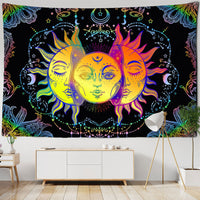 HKM-255891 Nordic Style Abstract Landscape Tapestry Shawl - Machine Washable Polyester Fiber, Rectangle - 148x200 cm & 150x130 cm Options