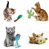 HKM-2559549 Durable Cat Toy - Green Cactus Design Made of Wired Paper for Fun and Exercise
