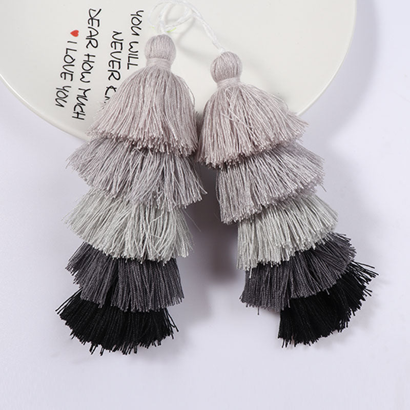 HKM-256019 Colorful Five-Layer Polyester-Cotton Tassel for Clothing and Accessories