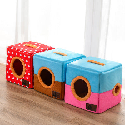 HKM-2560957 Double Hole Cozy Cloth Pet Nest for Comfortable Resting