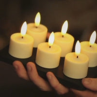HKM-256147 Rechargeable Ivory LED Tealight Candles - Size D3.9XH5cm