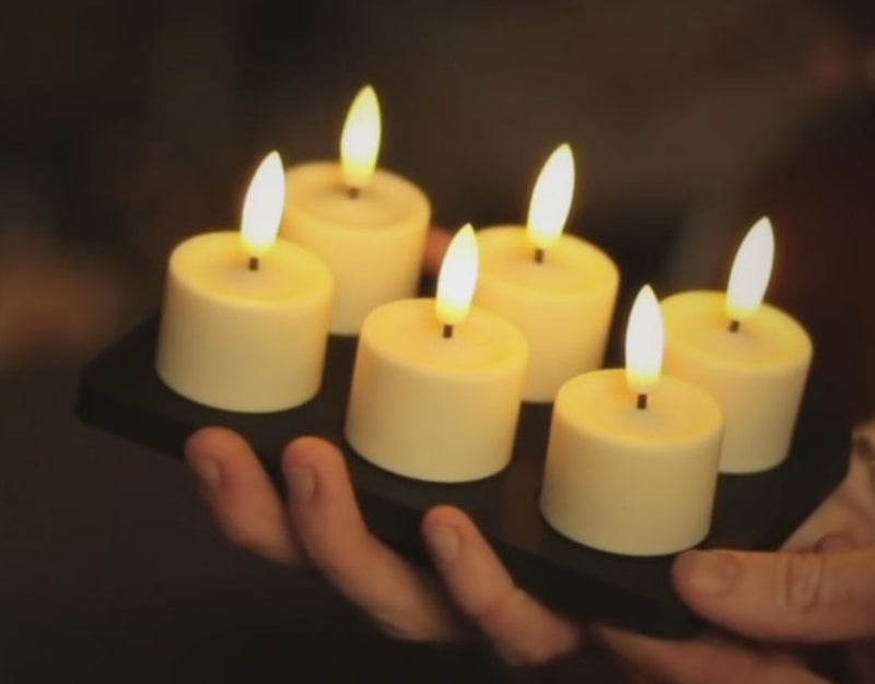 HKM-256147 Rechargeable Ivory LED Tealight Candles - Size D3.9XH5cm