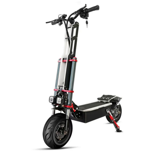 HKM-256211 Foldable 12-Inch Electric Scooter with Lithium Battery, Full Suspension, and 80-100km Range