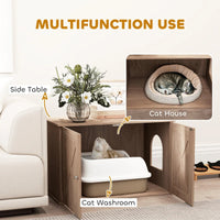 HKM-2562365 Cat Litter Box Enclosure with Drawers - Stylish, Concealed Design for Privacy and Easy Access