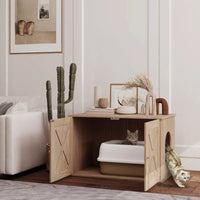 HKM-2562365 Cat Litter Box Enclosure with Drawers - Stylish, Concealed Design for Privacy and Easy Access