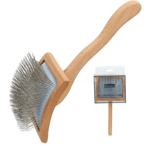 HKM-2562493 Solid Wood Pet Comb with Rubber Effect ¨C Various Sizes and Colors for Cats and Dogs