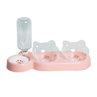 HKM-2562877 Automatic Three-Bowl Pet Feeder with Cat Ear Neck Guard, Eco-Friendly PP Material, Available in Multiple Colors