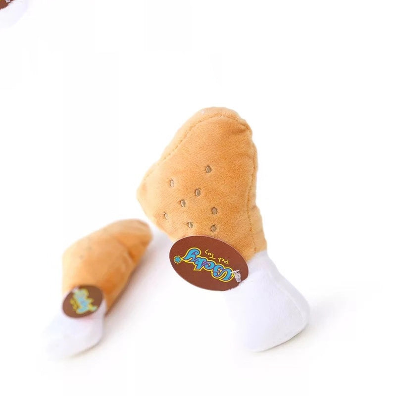 HKM-2566333 Plush Food-Themed Pet Toy for Dogs and Cats - Varied Designs Available